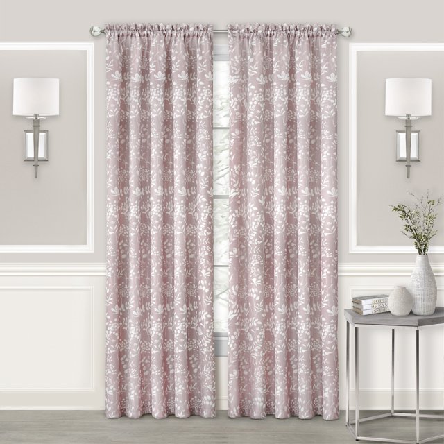 Panel de cortina de ventana Achim Charlotte Rod Pocket 52x63 pulgadas rubor