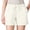 White, variant on DuoJiaJ Womens 5 Inch Inseam Drawstring Linen Blend Short Women's Wide Leg Pants Black L