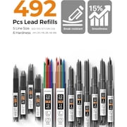 STAGEEK Mechanical Pencil Set with Case 37 Count, Drawing Pencils 0.3, 0.5, 0.7, 0.9MM & 2PCS 2MM Sketching Pencils with 492PCS Lead Refills (6B 4B 2B HB 2H 4H Color) for Artist Drafting Drawing