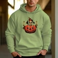 thumbnail image 5 of Men's 330g 100% Cotton Pattern Terry Dropped Shoulder Hoodie-Pumpkin Candle Skull, 5 of 15