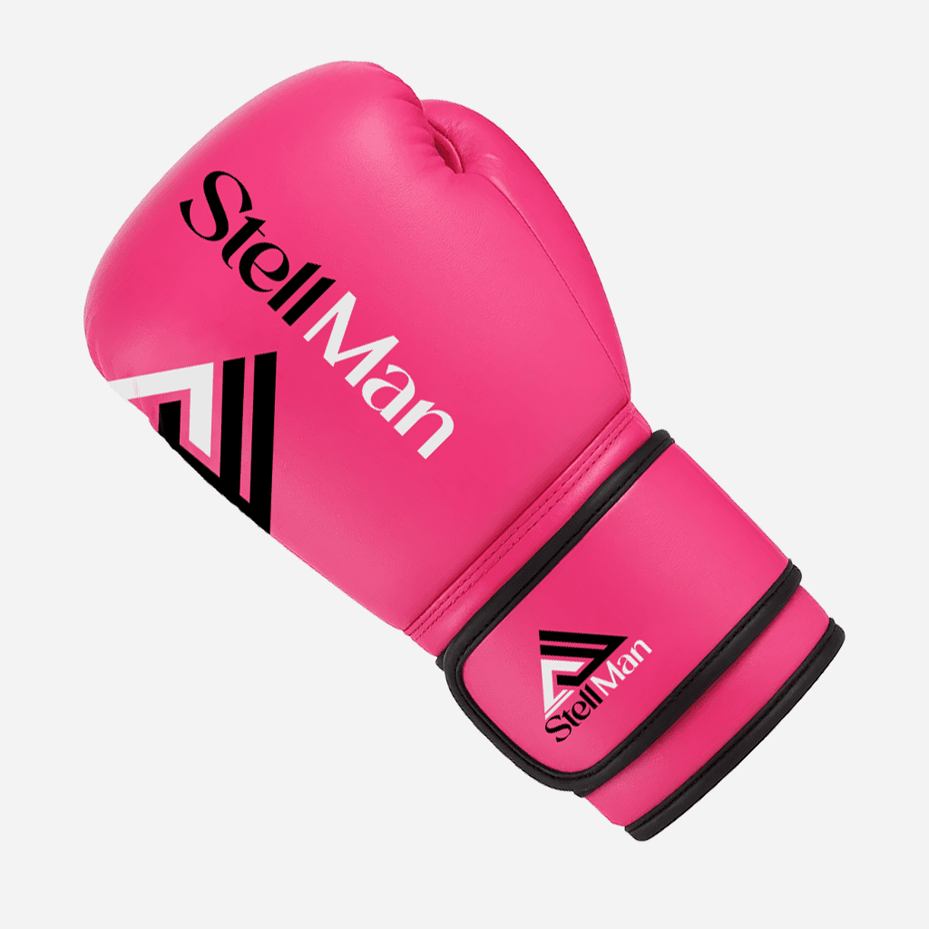 StellMan Pink Boxing Gloves - Premium PU Leather, Multi-Layer Padding, Adjustable Velcro Strap, Shock-Absorbent Foam Core - Comfortable, Durable Boxing Gear for Training, Sparring & Fitness