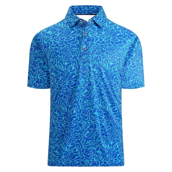 CONROSES Mens Hawaii Short Sleeve Polo Shirts Tropical Graphic Collared Polo Shirt for Men Casual Golf Shirts