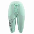 thumbnail image 3 of HUITKMM Yoga Pants Women's Solid Color Sports Yoga High Waist Draw Rope Capri Pants, 3 of 3