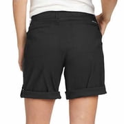 Eddie Bauer Women Stretch Rolled Hem Adjustable Length Bermuda Short, Black, 10