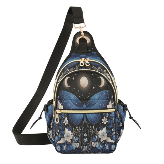 Women Crossbody Bag Fashion Moon Blue Printed Sling Bags Shoulder for Women