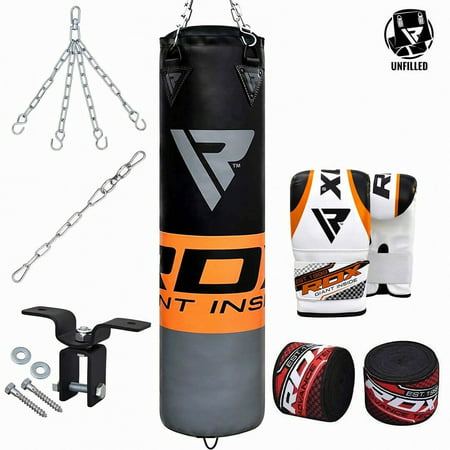 RDX 8pc Punching Bag Unfilled Heavy Boxing 5FT MMA Training Gloves