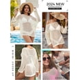 thumbnail image 6 of Summer Versatile Fashion Long Sleeve Hollow Out Cover-Up, Breathable Soft Dress, Beach Swim Cover-Up, 6 of 7