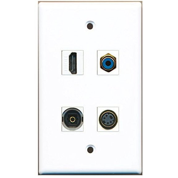 RiteAV - 1 Port HDMI 1 Port RCA Blue 1 Port S-Video 1 Port Toslink Wall Plate