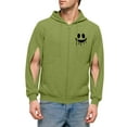 thumbnail image 2 of Kakii Men's Graphic Monster Hoodie with Arm Zipper Vents, Black Full Zip Sweatshirt with Side Ventilation & Front Pocket, 2 of 6