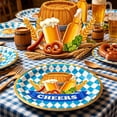 thumbnail image 5 of Oktoberfest 9 Inch Paper Plates 16 Pack Bavarian Plaid Design for Main Course Barbecue, Disposable Eco Friendly Tableware, Outdoor Party Gift, 5 of 6