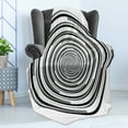 thumbnail image 4 of Spires Soft Flannel Fleece Blanket, Digital Spinning Hypnotic Design Focus Vortex Circle Cosmos Concept Computer Print, Cozy Plush for Indoor and Outdoor Use, 60" x 80", Black Grey, by Ambesonne, 4 of 5