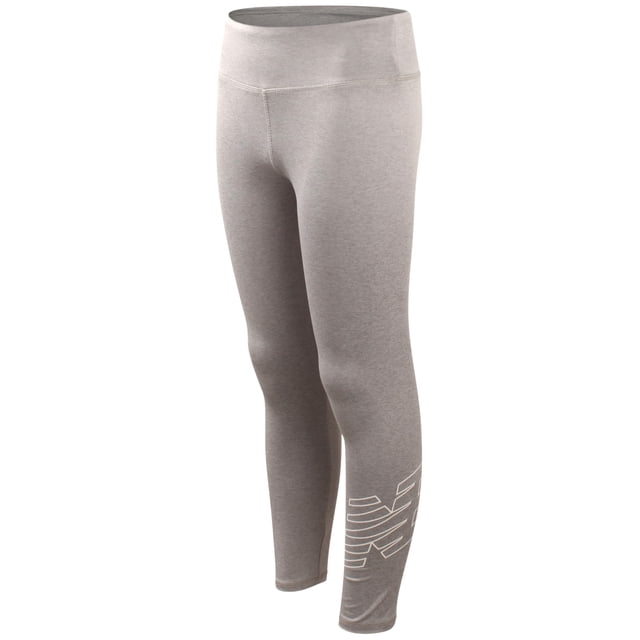 Leggings deportivos New Balance para niñas, pantalones largos de yoga de alto rendimiento, mallas para entrenamiento deportivo y baile (7-16), tallas 7-8, gris jaspeado