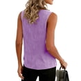thumbnail image 6 of longantii Dressy Tank Tops for Women Cotton Linen Gauze Shirts Sleeveless Summer Tunic Top Loose Fit Lightweight Casual Blouses Light Purple XL, 6 of 8