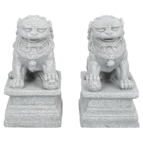 1 Pair of Guardian Lion Statues Flower Pot Decor Gardening Supplies Feng Shui Decor