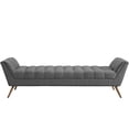 thumbnail image 2 of Hawthorne Collections Fabric Bedroom Bench in Gray, 2 of 6