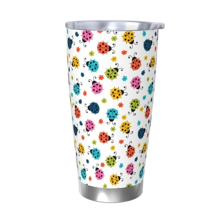 

Bingfone Ladybugs And Flowers for 20 Oz Stainless Steel Travel Mug Double Wall Water Coffee Cup for Home Office Outdoor Works Great for Ice Drinks and Hot Beverage-Without Straw