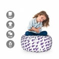 thumbnail image 2 of Eggplant Storage Toy Bag Chair, Farming Aubergine Slices Market Fresh Raw Healthy Products Harvest Design, Stuffed Animal Organizer Washable Bag, Small Size, Violet Green White, by Ambesonne, 2 of 3