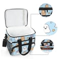 thumbnail image 6 of FORMRS Insulated Cooler Bag 24 Cans Capacity Soft Leakproof Lunch Box with Side Pockets, Blue Halloween Ghosts, 6 of 7