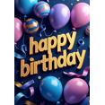 thumbnail image 4 of Colorful Floral Happy Birthday Banner Backdrop with Balloons and Roses for Party Supplies Photography Props Decors Background, 4 of 4