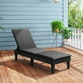 thumbnail image 4 of Gymax 2 Pcs Chaise Longue de Patio Inclinable avec Dossier Réglable 3 Positions et Coussin Noir et Gris, 4 of 5