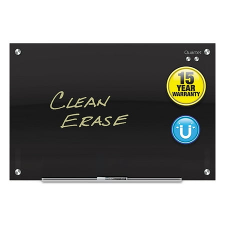 Quartet Infinity Black Glass Magnetic Marker Board, 72 X 48