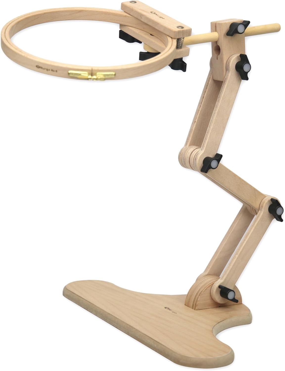 Adjustable Embroidery Table Stand with Swivel Hoop Holder – Cross Stitch & Embroidery Frame – Beech Wood