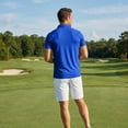 thumbnail image 4 of Hearthz Golf Polo Shirts for Men Blue Quick Dry Men Shirts Short Sleeve Moisture Wicking Athletic Workout Mens Golf Polos, 4 of 7