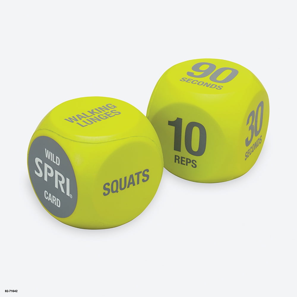 SPRI Exercise Workout Dice, 6sided, Foam, 2 pack