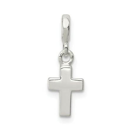 Cross Pendant Enhancer - Roy Rose Jewelry Sterling Silver Polished Cross Enhancer