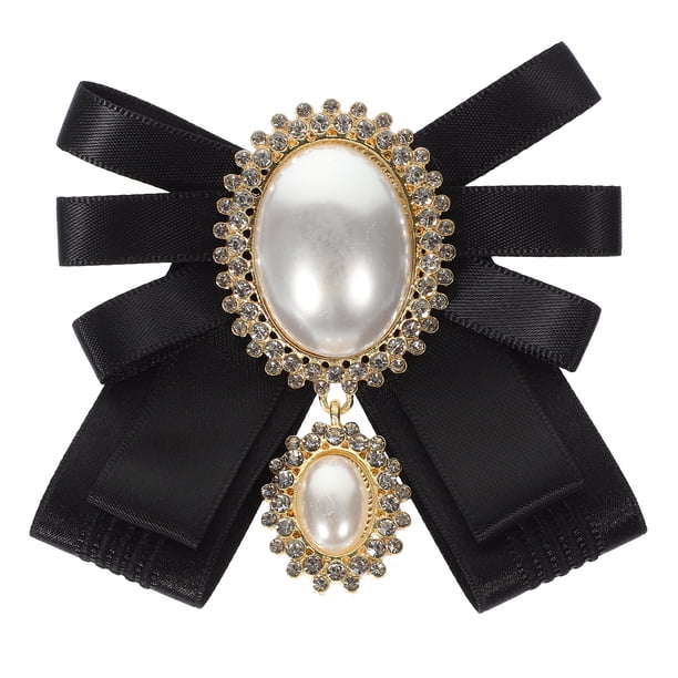 Broche de lazo elegante para mujer, broche decorativo de perlas falsas, accesorio para falda, broche de lazo