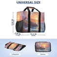thumbnail image 3 of Large Hand-Held Storage Bag Kitchen Reusable Grocery Bags， Travel Tote Bags， Waterproof Tote，Laundry Bag，Beach Bag， Pool Bag Sunset Lighthouse, 3 of 8