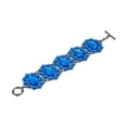 thumbnail image 2 of 2028 Jewelry Sapphire Blue Faceted Stones Black Toggle Bracelet, 2 of 3