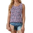 thumbnail image 4 of Fantaslook Womens Tank Tops Dressy Casual Sleeveless Blouses Crew Neck Pleated Tunic Shirts Summer Tops, 4 of 9