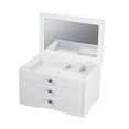 thumbnail image 3 of Classic White Lift Top 2 Drawer Jewelry Box for Women, 3 of 4