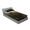 thumbnail image 2 of Ambesonne Fantasy Fitted Sheet & Pillow Sham Set, Ghost King in Field, Twin, Green and Brown, 2 of 2