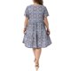 thumbnail image 3 of Vestidos Boho de Talla Grande para Mujeres Agnes Orinda, Con Cuello en V, Manga Corta con Volantes, Verano, Playa, Fluidos, Midi, 3X, Azul, 3 of 5