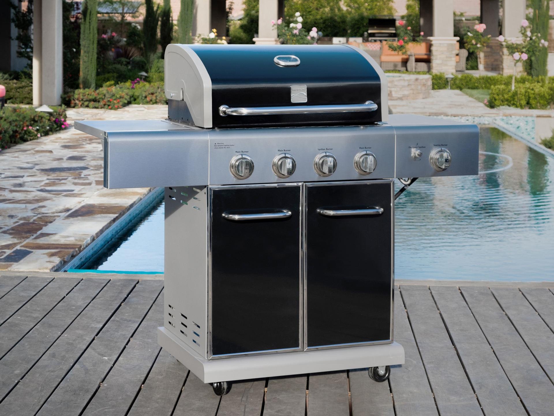 Kenmore 4-Burner Outdoor Propane Gas Grill with Searing Side Burner, Stainless Steel with Black Trim - image 4 of 8