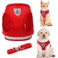 thumbnail image 1 of Arnes Perro Pecho Pequeño Mediano Arnés para Perro Pechera para Perro Arnés para Gatos Arnés Reflectante para Mascotas,Apto para Perros y Gatos Pequeños y Medianos Al Aire Libre (Rojo, S), 1 of 3