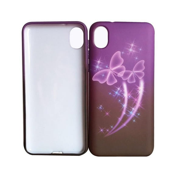 For Motorola Moto E6 XT2005DL XT2005 XT2005-1PP 2019 TPU 1-Piece Cover Cell Phone Case - Purple Butterfly