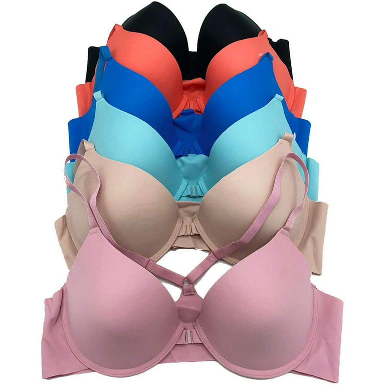 6 Pieces Gift ADD 1 Cup Full Cup Demi Wired Double Pushup Push Up Bra B/C  (40C)