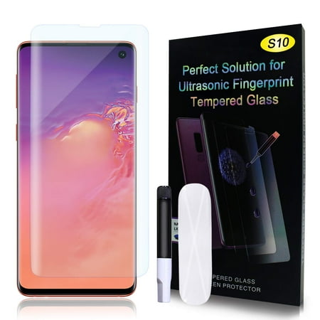 Samsung Galaxy S10 Plus Liquid Tempered Glass Screen Protector 3D Curved Edge 9H Premium Tempered Glass [Bubble Free] Adhesive Installation Tools Screen Film for Samsung Galaxy S10 Plus -