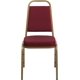 thumbnail image 5 of Songqin Trapezoidal Back Fabric Upholstered Stackable Banquet Chair, Multipurpose Stacking Chair with Padded Seat and Back, Burgundy Patterned/Gold, 5 of 16
