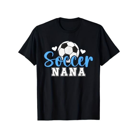 Soccer Nana T-Shirt Cute Grandmother Sports Fan Gift Retro Women's Apparel Black Tee