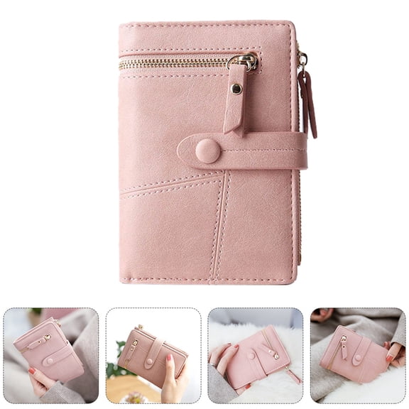 MERRYHAPY Fashionable Pink PU Pouch, Compact Change Wallet for Everyday Carry