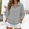 thumbnail image 2 of Hurxie Full Zip Up Hoodie Women Lightweight Soft Slim Fit Long Sleeve Hooded Tops Casual Sweatshirt with Pockets, 2 of 6