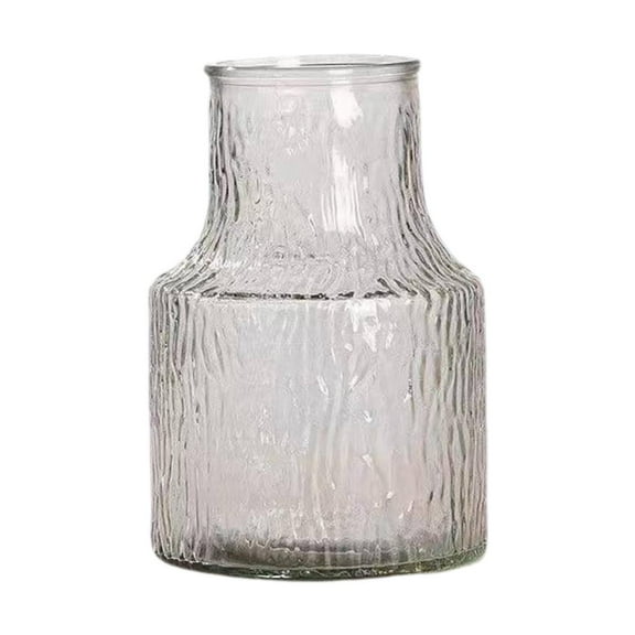 deevoka Glass Flower Vase Creative Round Flower Jug for Table Drawing Room Fireplace Clear