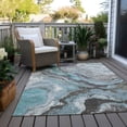 thumbnail image 4 of Dalyn Rugs Machine Washable Indoor/Outdoor Chantille Teal 5' x 7'6" Rug, 4 of 9