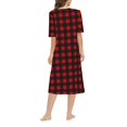 thumbnail image 3 of Valcatch Women's Zipper Robes Half Sleeve Below the Knee Lightweight Plaid Loungewear with Pockets S-2XL, 3 of 6