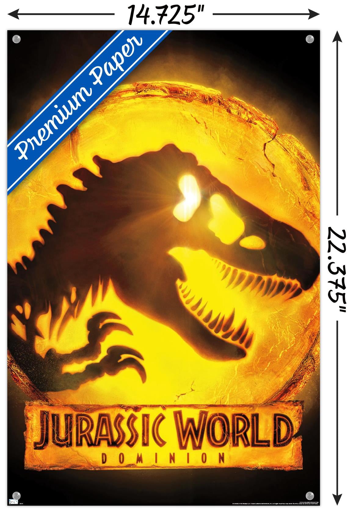 Jurassic World: Dominion - Logo One Sheet Wall Poster with Push Pins, 14.725" x 22.375"