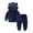 Deep Blue, variant on GYRATEDREAM Boys Girls Velour 2 Pieces Tracksuits Outfits Athletic Hoodies Sweatshirts and Sweatpants Athletic Clothing Sets for 4-5Y Black